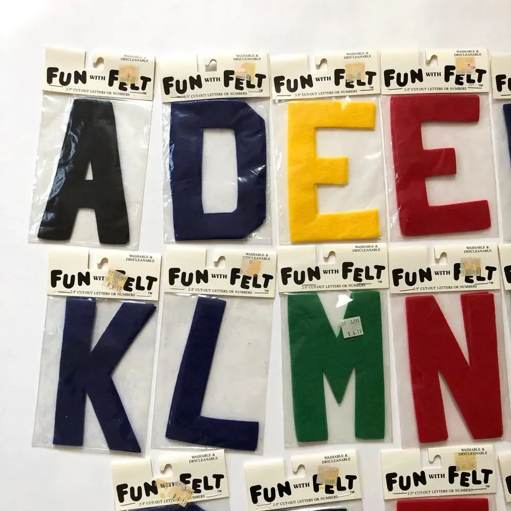 Felt Letters 19 2-packs 5 Inch Craft Sew On Patch Black Name Sports A D E H M T